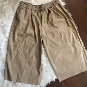 Zara Faux Leather Culottes (elastic waistband)
